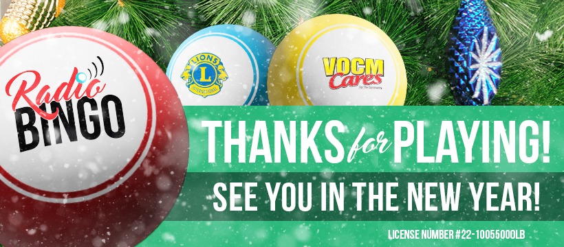 Happy Holidays from VOCM Cares Lions Club Radio Bingo!